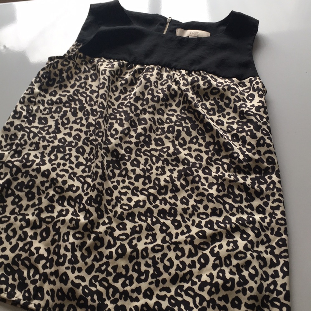 LOFT leopard sleeveless blouse